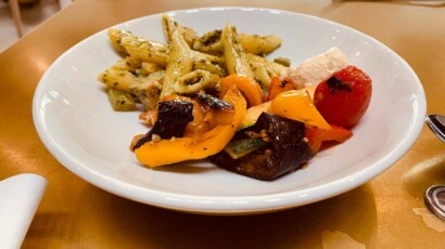 Aquila's guest restaurant has a variety of food options Side salad on a plate