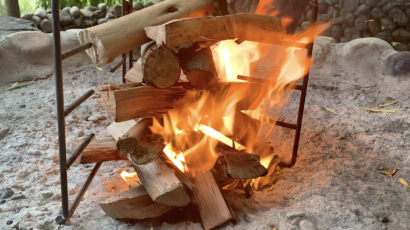 Camp Fire at Arum Lily log cabins Camp Fire at Arum Lily log cabins
