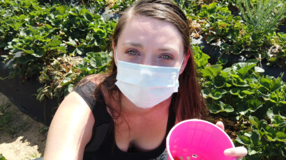 I never knew strawberry picking could be this much fun. All the Hype Annemarie Horne picking strawberries