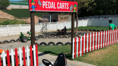Pedal Carts are a popular activity for boys at Polkadraai Strawberry Farm. Pedal Carts at Polkadraai Farm